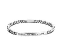 SKQIR Dont Let The Hard Days Win Bracelet Women Braided Adjustable Wrap Bracelet Gold Silver Tube Motivational Hidden Message Words Engraved Inspirational Fun Gag Jewelry Gift for Friends