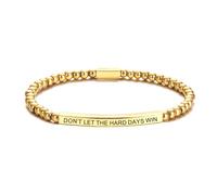 SKQIR Dont Let The Hard Days Win Bracelet Women Braided Adjustable Wrap Bracelet Gold Silver Tube Motivational Hidden Message Words Engraved Inspirational Fun Gag Jewelry Gift for Friends