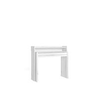 Skraut Home | Extensible Computer Desk | Home Office or Gaming Table | 99x90x35cm | retractable | For PC or Laptop | Modern Style | Veined White