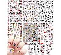 Skreened Disney Mickey Mouse Nail Stickers, 6 Count, Red, Plastic, Cartoon Style, Nail Art Stickers