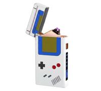 SKRFIRE Cool Lighters Fire Lighter Electric Lighter Rechargeable USB Arc Lighters with Crisp Opening Sound Battery Display LED Light Metal Body for Candle Camping Gift Outdoor (White)