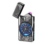 SKRFIRE Dual Arc Electric Lighter, Rechargeable USB Windproof Flameless Lighter with Battery Display, Plasma Fire Lighters for BBQ Camping Home Kitchen Candles（Eagle Gloss Black）