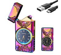 SKRFIRE Eagle Plasma Lighter, Electric Arc Lighter, Windproof Metal Lighters Luminous Real Watch dial LED Lighting,Refallable lighters for outdoor, hiking, camping (Multi)