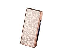 SKRFIRE Electric Arc Lighter, Rechargeable Windproof Plasma Lighter with Unique Flower Design - High Power Flameless Fire Starter in Gift Box for Birthday, Men, Women (Gold Flower)