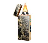 SKRFIRE Electric Dragon Windproof Flame Plasma Lighter Arc Rechargeable USB Candle Lighters with Battery Indicator(Dragon)