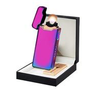 SKRFIRE Electric Lighter Cool Lighters Rechargeable USB Lighter Fire Lighters High Power Windproof Flame Metal Body with Battery Display for Candle Camping BBQ Gift Outdoor (Colour)