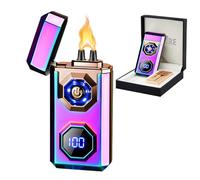 SKRFIRE Electric Rechargeable USB C Arc Plasma Lighter High Power Flame Cool Windproof Electronic Candle Lighter with LED Flashlight for Candle, Firework, Incense (Multi)