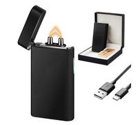 SKRFIRE Electric Windproof Lighter Flame Electric Lighters Plasma Flame Lighters Rechargeable USB Lighter with Battery Indicator(Matte Black)