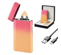 SKRFIRE High-Power Plasma Lighters Arc Lighter USB Rechargeable Windproof Lighters Electric Lighter Digital Battery Display, Perfect for Camping, BBQ & Outdoor Survival（Pink Orange）