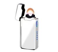 SKRFIRE Luxury Electric Lighter Set - Flameless USB Rechargeable with Gift Box | Windproof Plasma Lighter Ideal for Father's Day, Christmas & Travel | Great Present for Men & Women(Sliver)