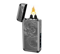 SKRFIRE Plasma Lighters Rechargeable Dragon USB Lighters, Electric Lighter Windproof Electronic Arc Flame Lighter with LED Power Display for Candle, Incense, Gifts for Men, Women(Black Dragon)