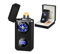 SKRFIRE Plasma Rechargeable Electric Lighter for Candle - Arc Type C Electronic Torch, Windproof Portable Metal With LED Power Display for Camping, Hiking, BBQ (Matte Black)