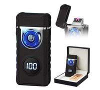 SKRFIRE Plasma Rechargeable Electric Lighter for Candle - Arc Type C Electronic Torch, Windproof Portable Metal With LED Power Display for Camping, Hiking, BBQ (Matte Black)