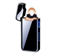 SKRFIRE Premium Windproof Arc Lighter - USB-C Rechargeable Plasma Flame for Camping, BBQs & Candles | Large Flame with Battery Indicator | Perfect for Outdoor Adventures & Home Use（ Black）