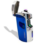SKRFIRE Rechargeable Infrared Sensor Plasma Lighter, Windproof Dual Arc Lighter with LED Battery Indicator (Blue)