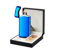 SKRFIRE Rechargeable USB C Electric Arc Plasma Flame Lighters for Candle Electronic Windproof Metal Cool High Power Torch Lighter with Gift Box, Gift for Men, Women(blue)