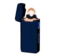 SKRFIRE Windproof Arc Lighter USB Rechargeable Electric Plasma Lighter with Battery Indicator for Camping BBQ Outdoor (Classic Blue)
