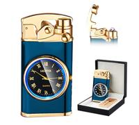 SKRFIRE Windproof Arc Lighter with Dial and Rocker Ignition - USB Rechargeable, Compact and Portable for Outdoor, Camping, and Everyday Use（blue）