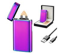 SKRFIRE Windproof Lighter Flame Electric Lighters Plasma Arc Lighters Rechargeable USB Lighter with Battery Indicator（Color）