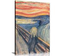 Skriet The Scream 2.0 Framed Canvas Print, Pictures for Home Walls, Bedroom, Living Room & Bathroom Decor 91x61cm (36x24in)