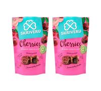 Skrīveru Cherries in Dark Chocolate (2 * 110g) - Premium Dried Fruit Coated in Rich Cocoa, Naturally Sweet & Tangy, High in Potassium & Antioxidants, Delicious Gourmet Treat (2)