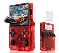 Skrmooning R36S Retro Handheld Video Game Console -With 3000mAh Battery,Open Source Linux System,3.5 Inch HD Screen,64G TF Card,20,000+ Classic Games,Portable Video Game Console for Adults-Red