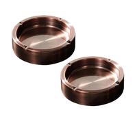 Skroad Ashtray,2 Pack Stainless Steel Ash Tray for Outside and Inside,Heat Resistant&Unbreakable& Washable Cigar Ash Trays for Outdoor,Portable Ashtrays for Home Bar Office Restaurant or Outdoor