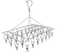 Skroad Stainless Steel Sock Drying Rack, Swivel Hook Wind-Proof Clothes Hanger Rack for Socks, Underwear, Shoe Insoles, Baby Clothes, Gloves