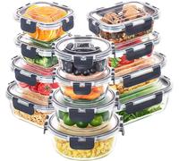 Skroam 12 Pack Glass Food Storage Containers with Lids, Meal Prep, Pantry Kitchen Storage Containers for Lunch, Leak Proof, Airtight Glass Lunch Bento Boxes for Microwave, Oven, Freezer and Dishwasher