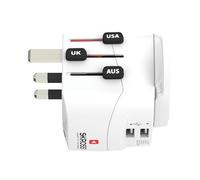 SKROSS | 1.302470 | PRO Light USB (2xA) -World | International Travel Adapter 3 Pin with Integrated Dual USB Charger - Power: 110V - 770W / 240V - 1680W - 2 x USB 5V / 2.4A