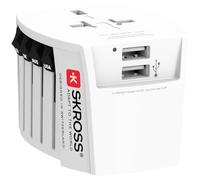 SKROSS Country Travel adapter: World to Europe 250V 2.5A, 2 x USB MUV