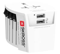 SKROSS 1.302960 Muv USB 2xa Universal 2 pole travel adapter Complete with...