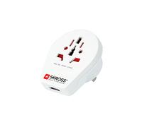 SKROSS - 1.500268 - Universal adapter from world to USA with USB socket to: 5V / 2.4a - Voltage and power 100V - 1500W / 250V - 3750W - Anti -shock protection