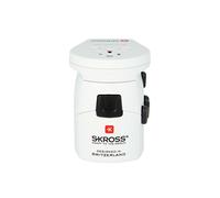 Skross 3-Pole Worldwide Travel Adapter with USB Port 12W 2.4A, White