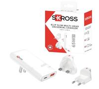 SKROSS 65W Klip Slim Multi-Head Universal USB Travel Charger | 65W Fast Charging, Universal Travel Charger, No Mains Plug Input, International Charger for UK, EU, USA & More, Ultra Slim