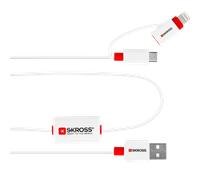 Skross Buzz 2in1 Charge'n Sync Alarm USB-A 2.0 to Lightning & USB Micro - 1 m