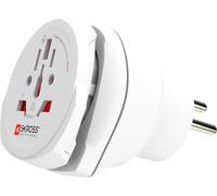 Skross Combo World to UK Travel Adapter, Travel Adaptor for 2- and 3-pole devices from more than 220 destinations, Designed in Switzerland, 1.500231 White
