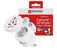 SKROSS Combo World Travel Adapter for Switzerland, Italy & Brazil | Universal Plug for Over 150 Countries, Swiss Engineered, Compact & Safe for Laptops, Cameras, and Electronics