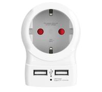 Skross Europe to Europe 2 USB-A Charger Power Adapter, White