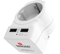 Skross Europe to USA Dual USB Travel Adapter, Travel Adapter Integrated with Dua