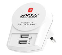 Skross Europe to USB-A 2 Ports 2.4A Power Adapter, White