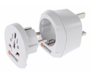 Skross Mains Plug Travel Adapter World & Europe EU Shuko to UK United Kingdom GB