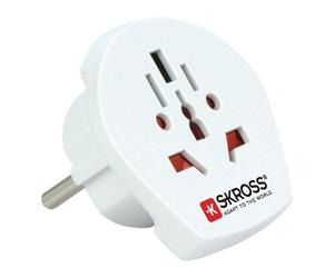 Skross Mains Plug Worldwide Travel Adapter To Eu Europe European Schuko