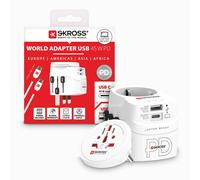 Skross 1.302474 Pro Light USB AC45PD Travel Adapter with PD USB Ch...
