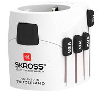 SKROSS Country Travel adapter: World to Europe 250V 7A, white, AU/CN/UK/US/IT