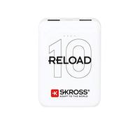 SKROSS Reload 10 Power Bank, High Capacity 10000 mAH Dual USB Powerbank,Ready to Fly Certified, Safe for Air Travel, Designed in Switzerland for all USB Powered Device, 1.400130 White
