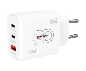 Skross SKCH001065WPDEUCN USB charger 65W 1x USB-A 2x USB-C PD White Indoors