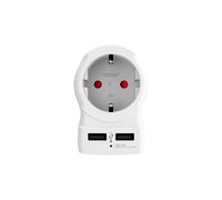 Skross Travel adapter Europe to USA with 2 USB 15A, White