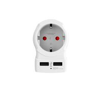 Skross Travel Adapter Europe to USA with 2 USB 7A, White