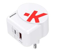 Skross USB 18W and USB-C 45W Power Delivery Europe Travel Charger Adapter, White
